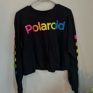 Vintage Polaroid Black Rainbow Hoodie